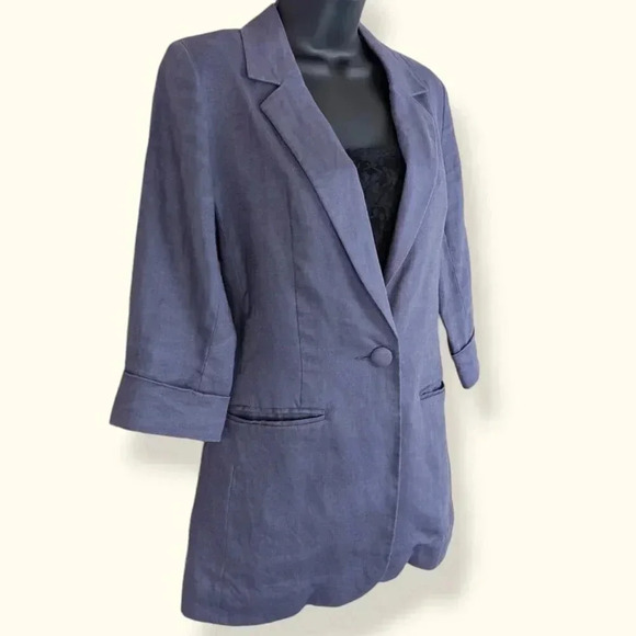 Blue Linen Jacket - Picture 2 of 6